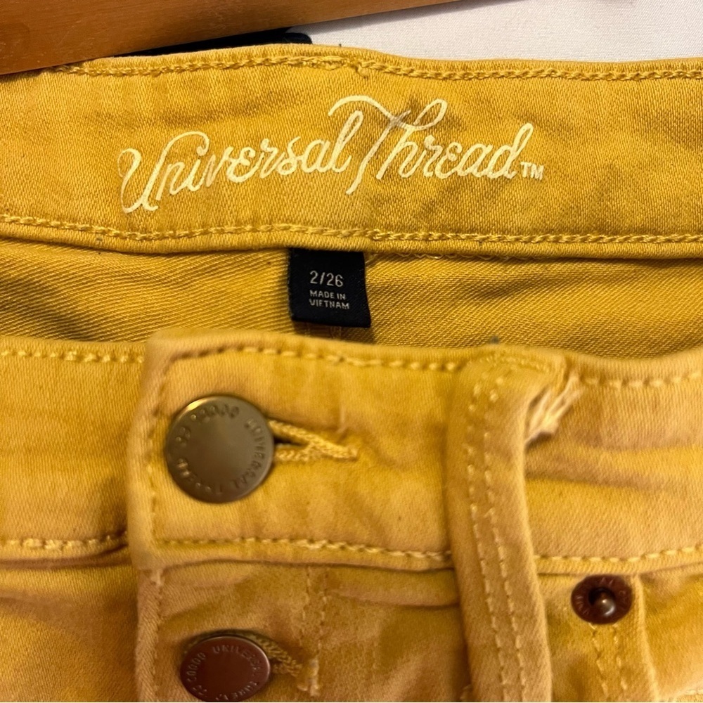 Universal Thread Cut Off Jean Shorts Mustard Yellow 2/26 - Picture 10 of 11